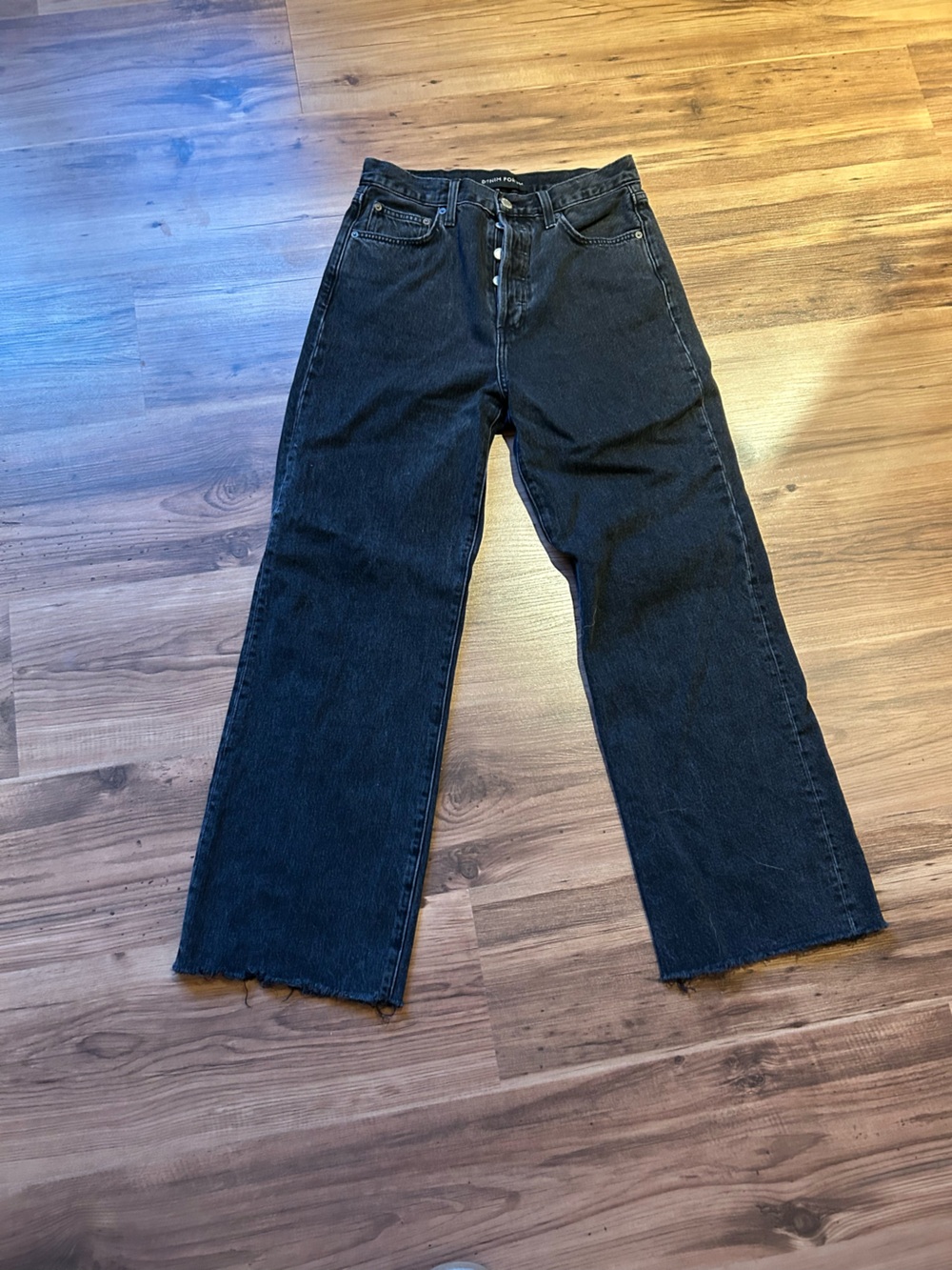 Denim Forum Farrah Hihh Rise Wide black jeans